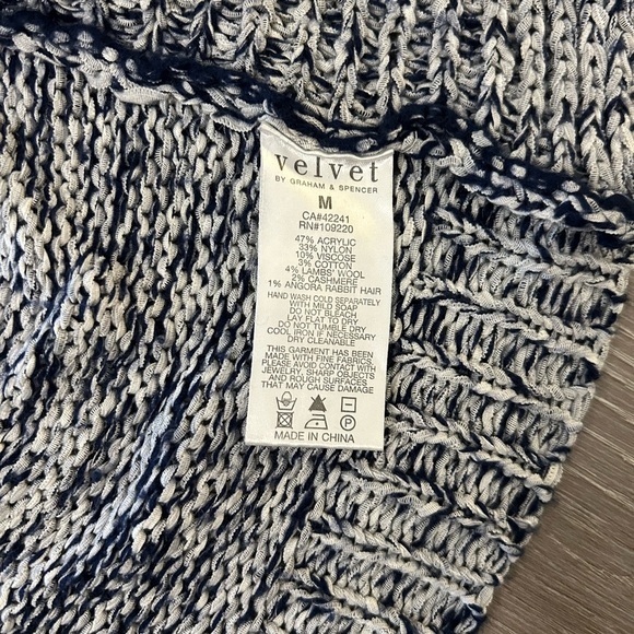 Velvet by Graham & Spencer Cardigan Marled Blue & Gray Size Medium Soft Comfy - Picture 6 of 9